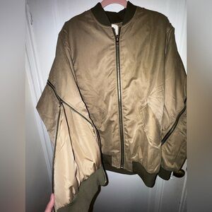 NWOT - HYFVE Olive Bomber Zip Jacket